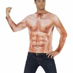 Smiffys USA Realistic Photo Print Muscle Men's Top Costumes