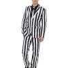 Smiffys USA Black & White Gangster Pinstripe Men's Suit Costumes