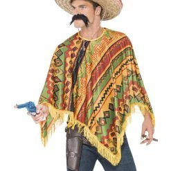 Smiffys USA Mexican Poncho & Moustache Adult Costumes