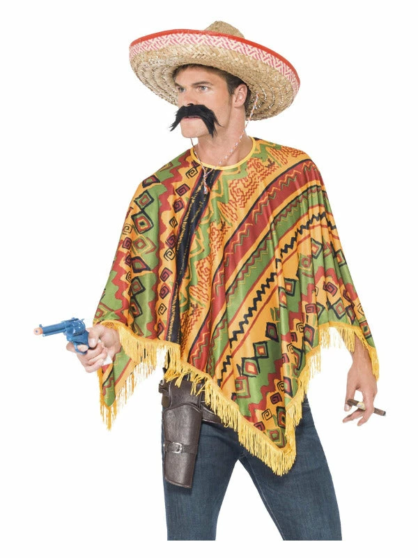 Smiffys USA Mexican Poncho & Moustache Adult Costumes 3 Smiffys USA Mexican Poncho & Moustache Adult Costumes
