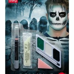 Smiffys USA Makeup & SFX Smiffys Make-Up FX, GID Skeleton Kit, Grease, Black