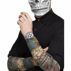 Smiffys USA Day Of The Dead Tattoo Sleeve, Multi-Coloured Makeup & SFX