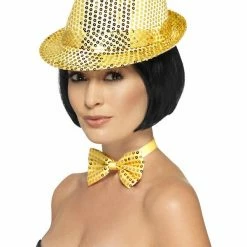 Smiffys USA Sequin Gold Trilby Hat