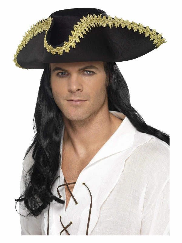 Smiffys USA Pirate Men's Hat Hats & Headpieces 3 Smiffys USA Pirate Men's Hat Hats & Headpieces