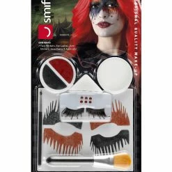 Smiffys USA Smiffys Make-Up FX, Harlequin Kit, Aqua, Red