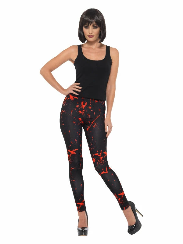 Smiffys USA Horror Women's Blood Splattered Black Leggings Accessories 3 Smiffys USA Horror Women's Blood Splattered Black Leggings Accessories