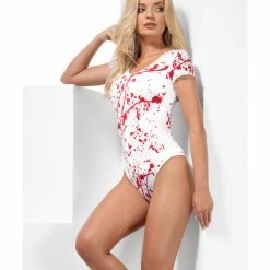 Smiffys USA Opaque Bloody White Women's Bodysuit Accessories