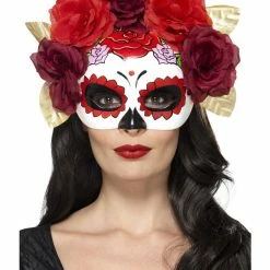 Smiffys USA Day Of The Dead Rose Eyemask Women's Masks