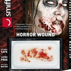 Smiffys USA Horror Wound Transfer, Dead Flesh, Red