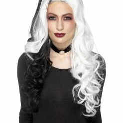 Smiffys USA Wigs & Beards Deluxe Evil Madame Dalmatian Black And White Wig