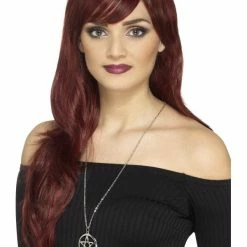 Smiffys USA Accessories Occult Pentagram Medallion Necklace, Silver