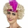 Smiffys USA 20s Flapper Headband Women's Pink Feather 1920's Costumes