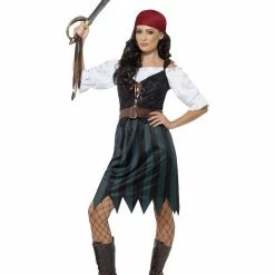 Smiffys USA Costumes Pirate Deckhand Women's Costume
