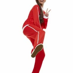 Smiffys USA Costumes 80s Scouser Adult Red Tracksuit