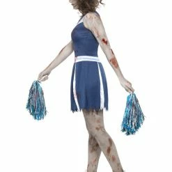 Smiffys USA Costumes Zombie Cheerleader Women's Blue Costume