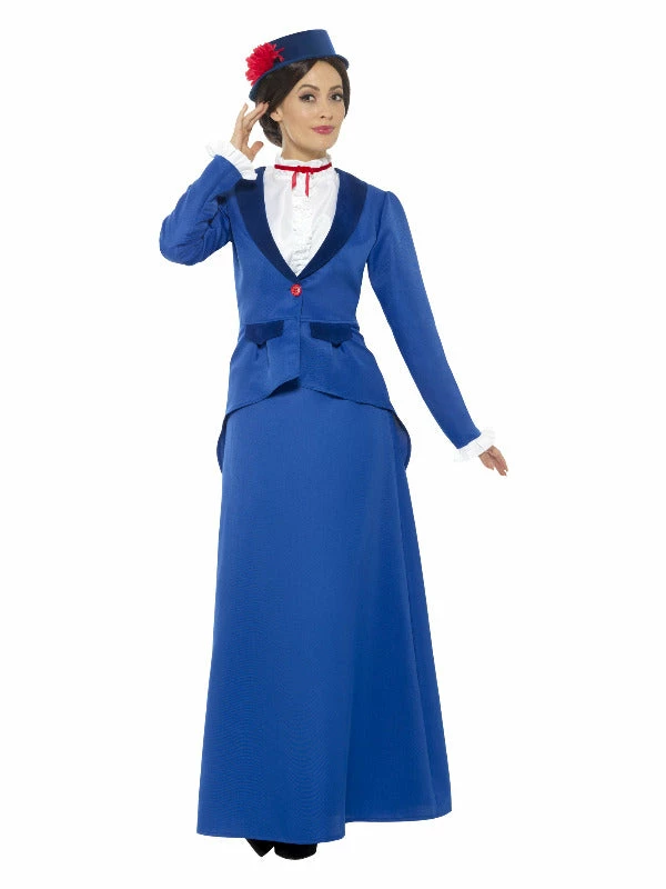 Smiffys USA Victorian Nanny Women's Blue Costume Costumes 3 Smiffys USA Victorian Nanny Women's Blue Costume Costumes