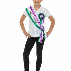 Smiffys USA Accessories Victorian Suffragette Sash & Rosette