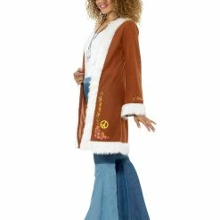 Smiffys USA Costumes 60s Retro Afghan Women's Hippy Coat
