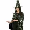 Smiffys USA Accessories Midnight Witch Women's Accessory Hat And Cape Glow In The Dark Kit