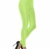 Smiffys USA 80s Disco Spandex Neon Green Women's Leggings 2 Smiffys USA 80s Disco Spandex Neon Green Women's Leggings