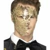 Smiffys USA Metal Filigree Phantom Men's Gold Mask