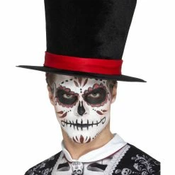Smiffys USA Day Of The Dead Top Hat Men's Hats & Headpieces