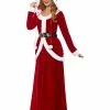 Smiffys USA Mrs Claus Women's Long Dress Hooded Costume