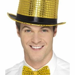 Smiffys USA Hats & Headpieces Sequin Gold Top Hat