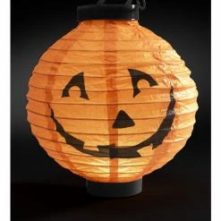 Smiffys USA Decorations & Props Light Up LED Paper Pumpkin Lantern