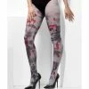 Smiffys USA Accessories Opaque Women's Blood Splattered Dirty Zombie Tights