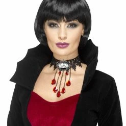 Smiffys USA Deluxe Gothic Vamp Choker, Black