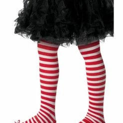 Smiffys USA Accessories Striped Red And White Girl's Tights