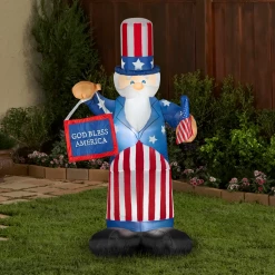 Gemmy Decorations & Props Uncle Sam 6ft Tall Air-blown Independence/Memorial Day Yard Decoration