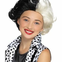 Smiffys USA Evil Madame Black And White Girl's Dalmatian Wig