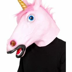 Smiffys USA Pink Unicorn Latex Adult Full Head Mask
