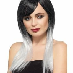 Smiffys USA Wigs & Beards Ombre Grey And Black Women's Long Wig