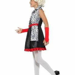 Smiffys USA Evil Little Madame Girl's Spotty Black & White Dalmatian Costume Costumes