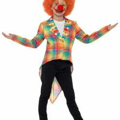 Smiffys USA Neon Tartan Clown Kids Tailcoat Costumes