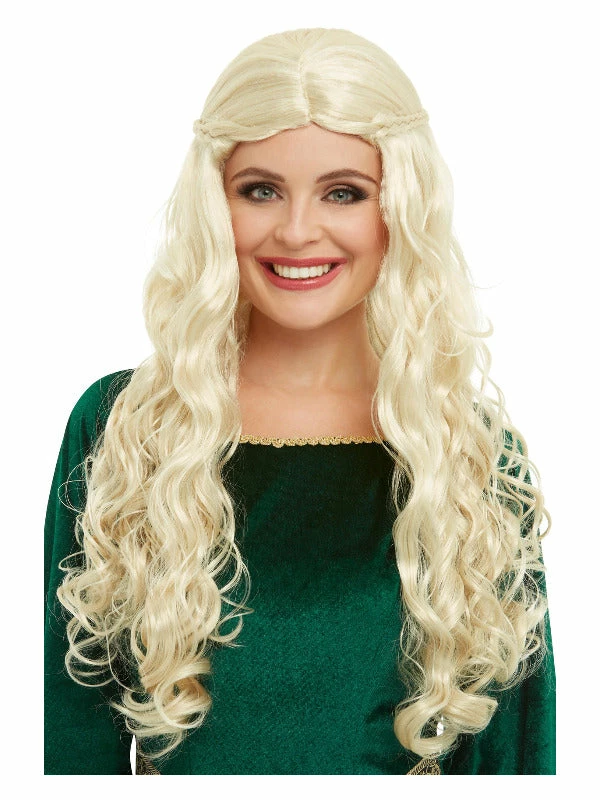 Smiffys USA Medieval Queen Women's Blonde Wig 3 Smiffys USA Medieval Queen Women's Blonde Wig
