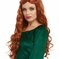 Smiffys USA Medieval Princess Auburn Women's Wig