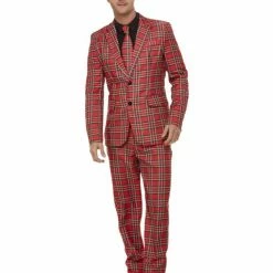 Smiffys USA Scottish Red Plaid Men's Suit Costumes