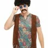 Smiffys USA 1970's Costumes 60s 70s Hippie Instant Men's Glasses Wig & Mustache Kit