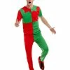 Smiffys USA Christmas Elf Adult Costume, Red And Green Costumes