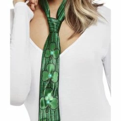 Smiffys USA Paddy's Day Light Up Shamrock Tie