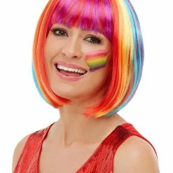 Smiffys USA Rainbow Bob Women's Wig Wigs & Beards