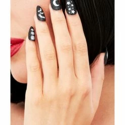 Smiffys USA Makeup & SFX Smiffys Make-Up FX, Bewitching Nails, Black
