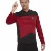 Smiffys USA Costumes Star Trek The Next Generation Command Uniform Maroon Men's Top