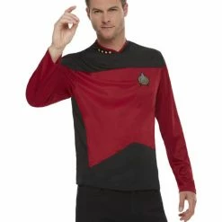 Smiffys USA Costumes Star Trek The Next Generation Command Uniform Maroon Men's Top
