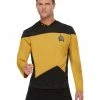 Smiffys USA Costumes Star Trek The Next Generation Operations Uniform Gold Men's Top