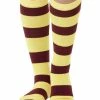 Smiffys USA Accessories Stripy Child Yellow And Burgundy Socks